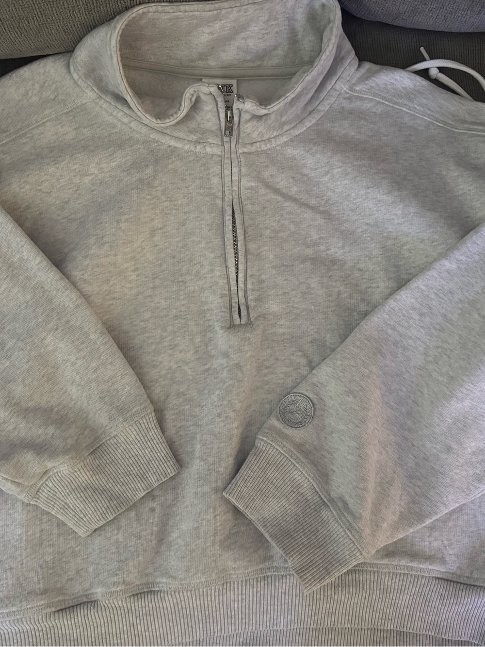 Victoria secret  Pink XL Half-Zip Pullover Sweater - Light Gray